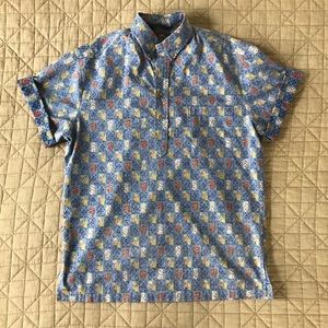 Kahala Hawaiian Print 1/4 Button Down Shirt